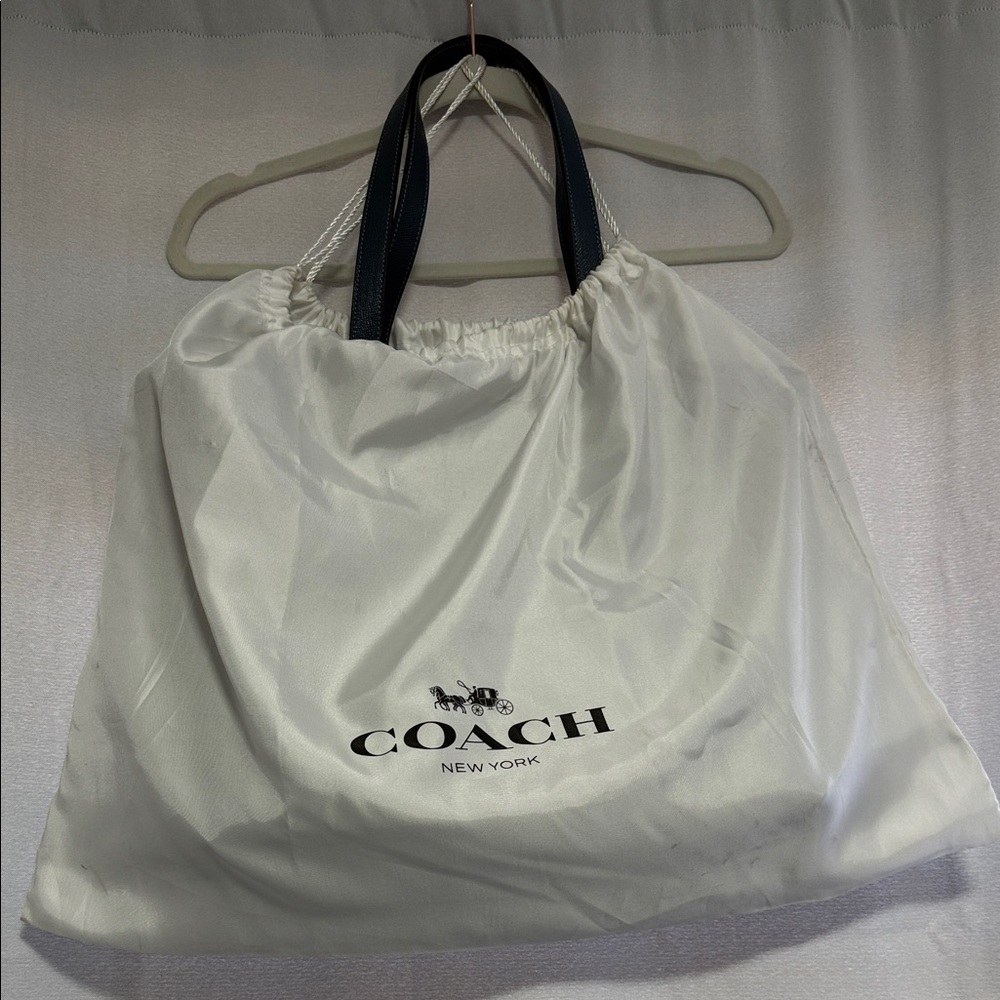 Coach Dark Teal Leather Tote - Picture 7 of 7